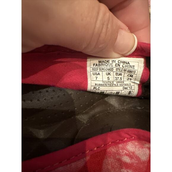 Reef Sunsoaked Size 7 Bella Costa Pink Stripe Slip On Cushioned Espadrilla Flats - Picture 12 of 12